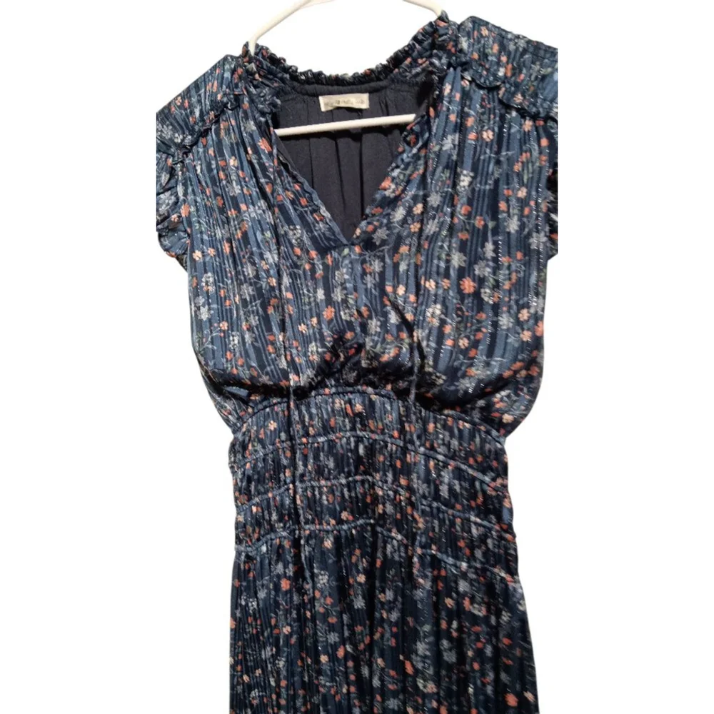 WAPG Beautiful Floral Flowy Ruffle Sleeve Dress Smocked Lined Boho Cottagecore